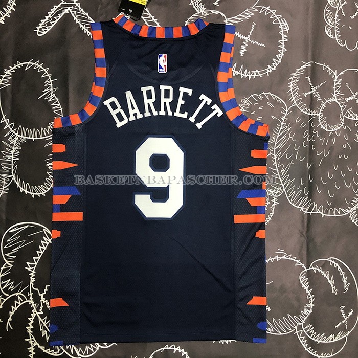 Maillot New York Knicks Rj Barrett NO 9 Ville Edition 2019-20 Bleu